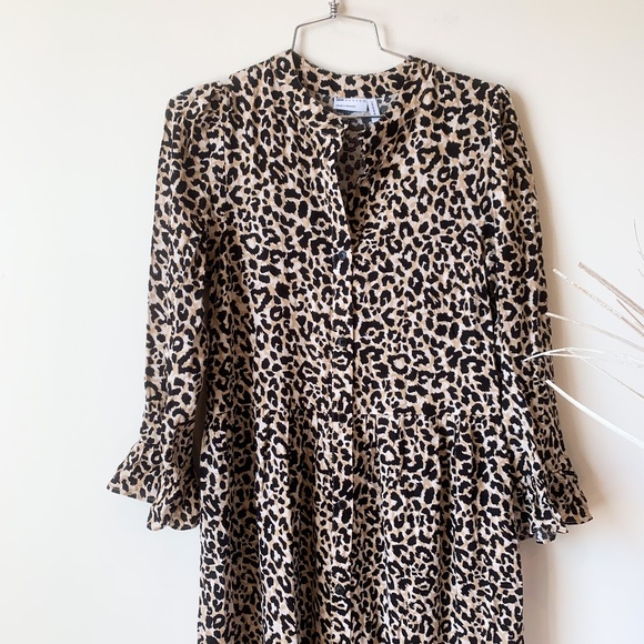 ASOS Design Cheetah Button Down Maxi Dress sz 6